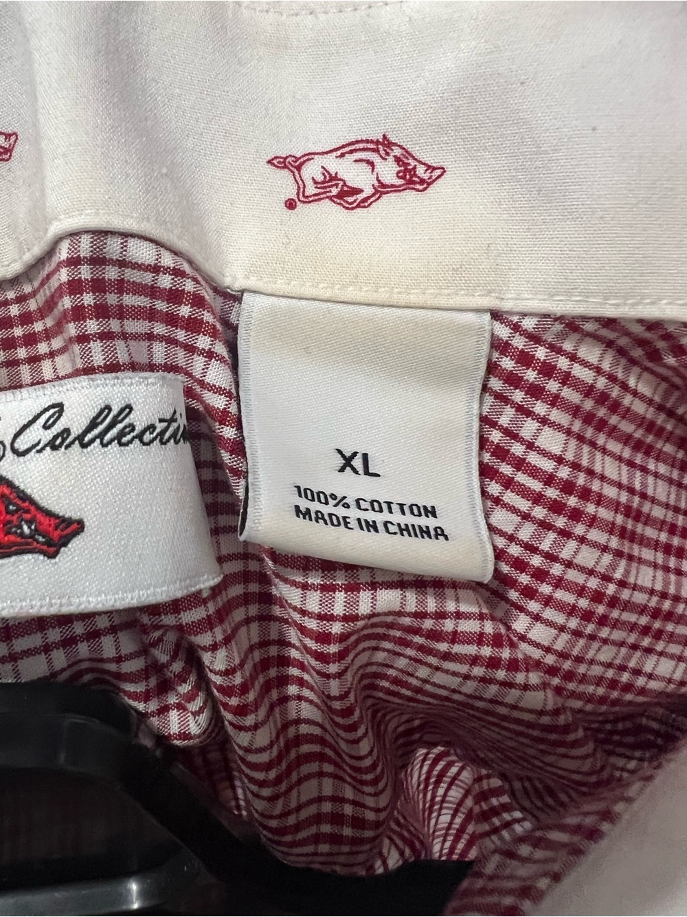 The Razorback Collection Men’s Arkansas Razorbacks Embroidered Plaid Button Down - Picture 5 of 5